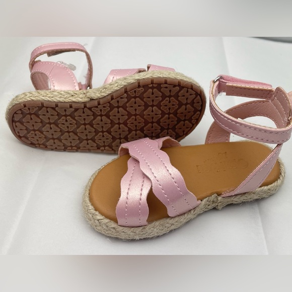 OSHKOSH BABY GIRL BRAIDED CORK SANDALS SIZE 4 - Picture 2 of 13